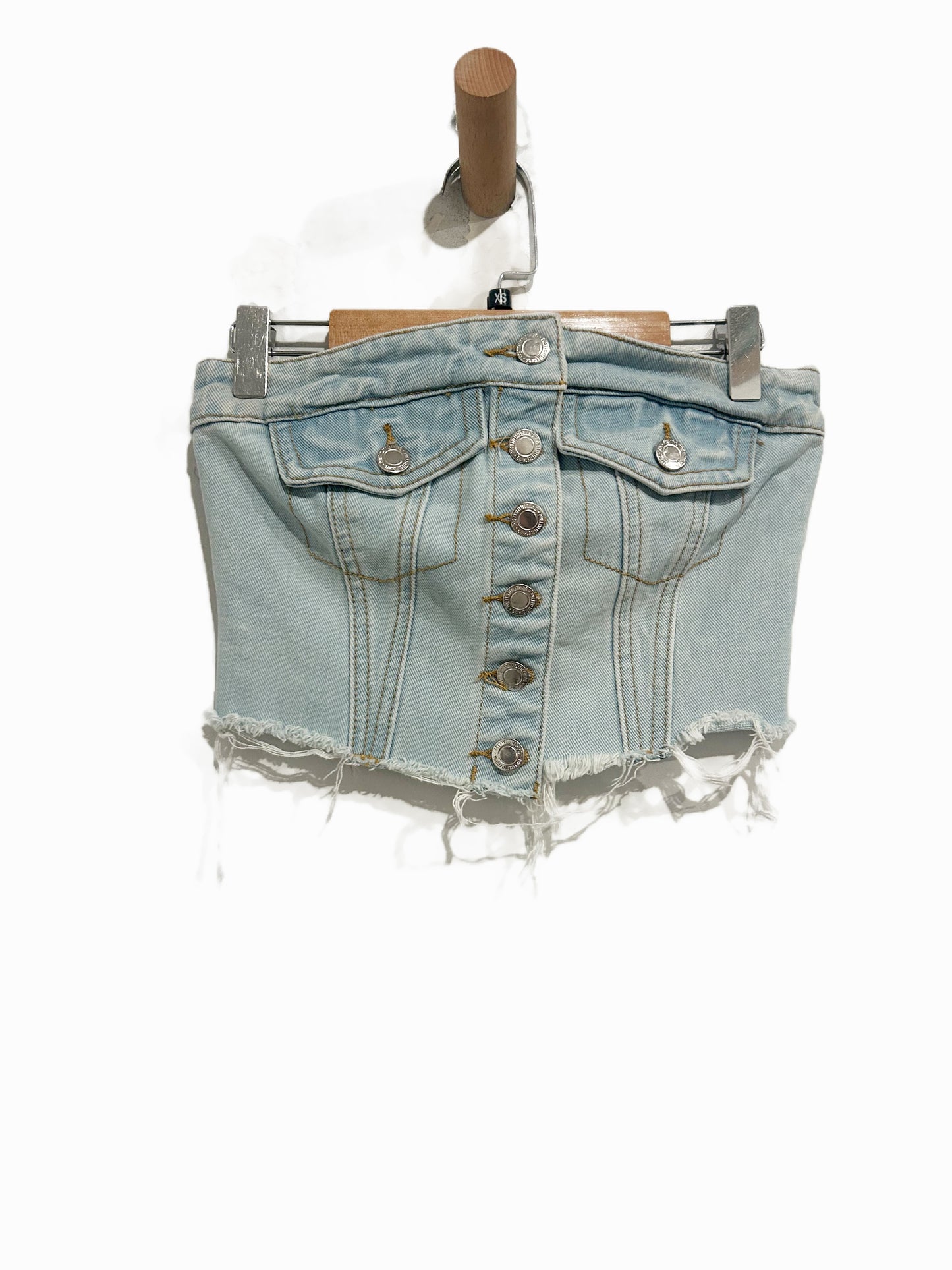 Pretty Little Thing Denim Crop Top - 0