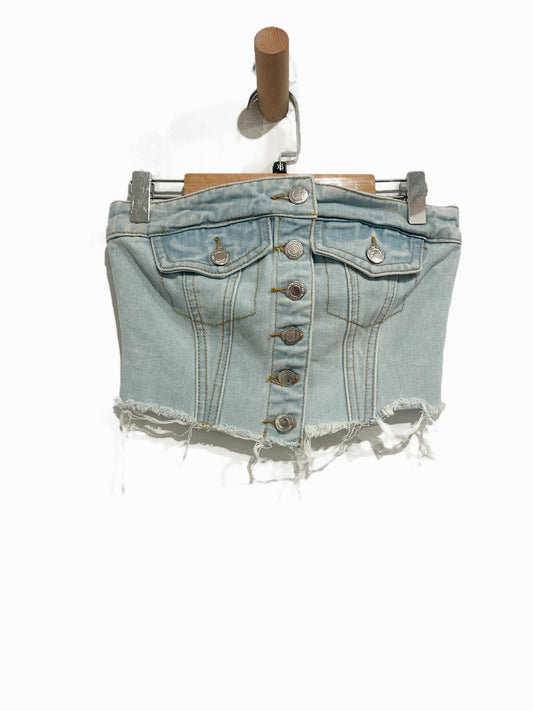 Pretty Little Thing Denim Crop Top - 0