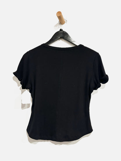 Velvet Heart Black Ribbed SS Top - Small
