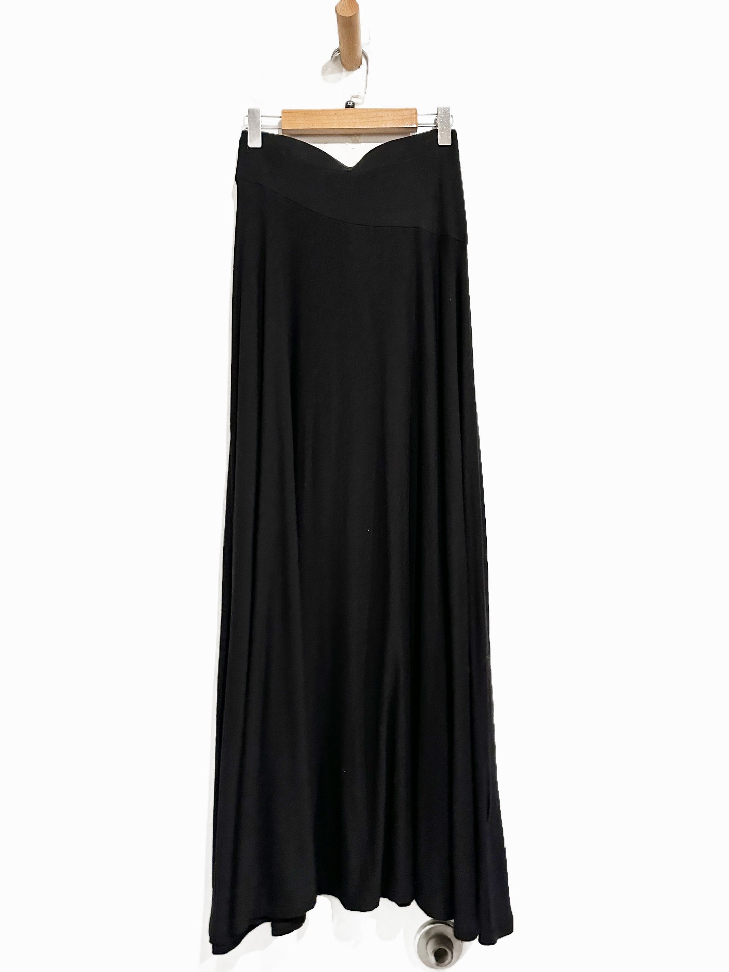 Madewell Jersey Asymmetric-Seam Midi Skirt in Jet Black - XXS