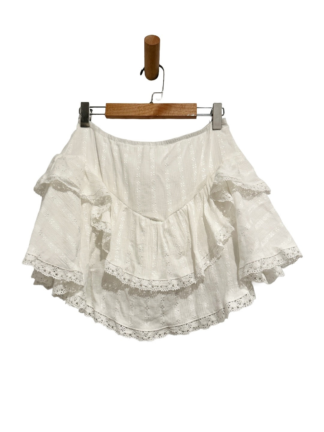 May Berries White Lace Mini Skirt - Small