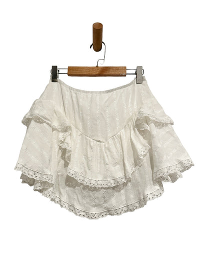 May Berries White Lace Mini Skirt - Small