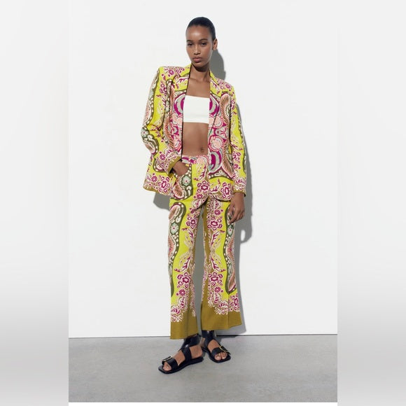 Zara Colorful Printed Pants - Small