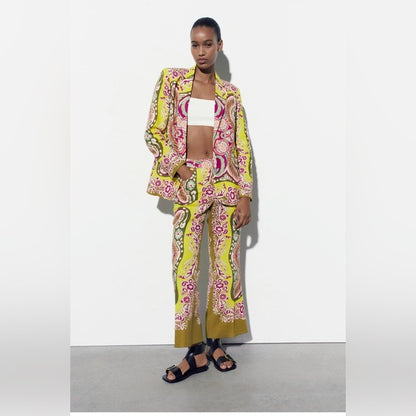 Zara Colorful Printed Pants - Small