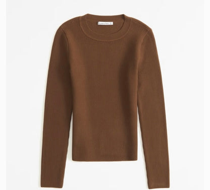 Abercrombie & Fitch Brown Ribbed LS - Large