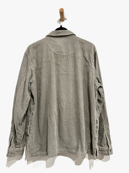 Urban Outfitters Ryder Corduroy Zip Shirt in Gray - Large