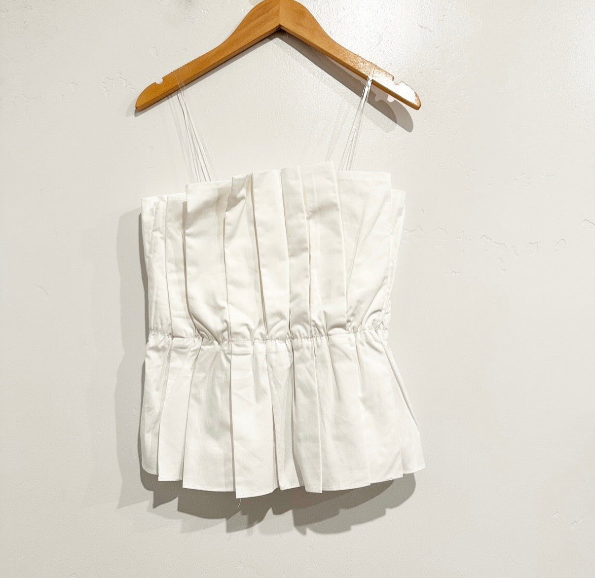 Do+Be White Pleated Strapless Top - Medium
