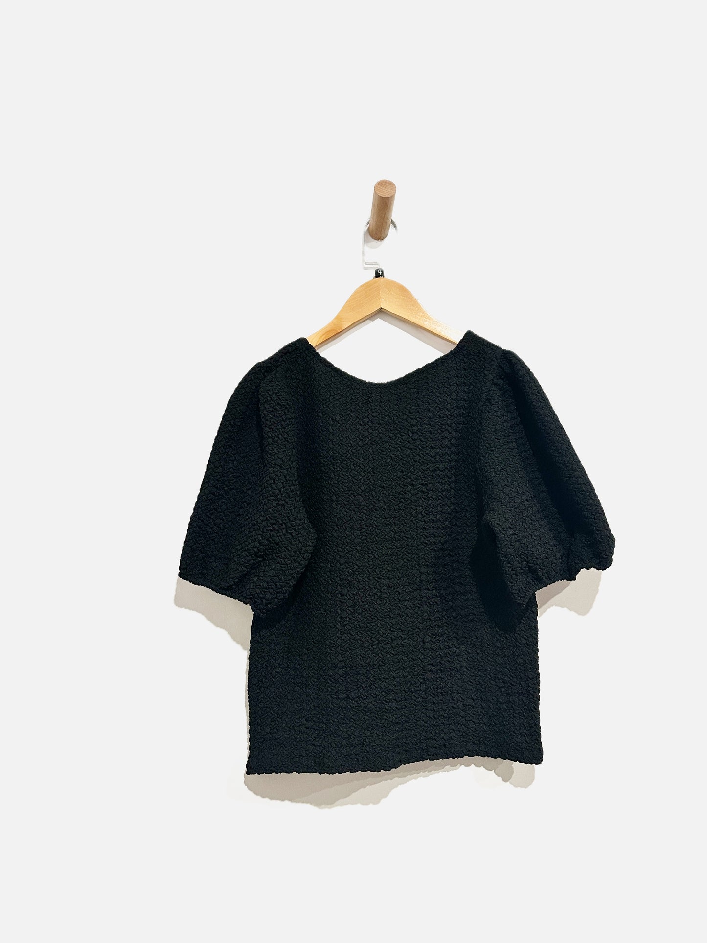 MNG Black Textured SS Blouse - XL