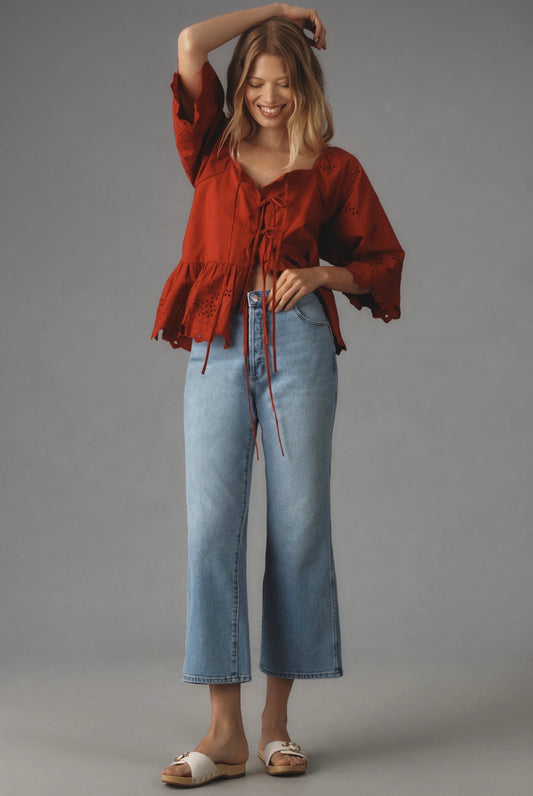 Rolla’s Classic High-Rise Crop Flare Jeans - 27