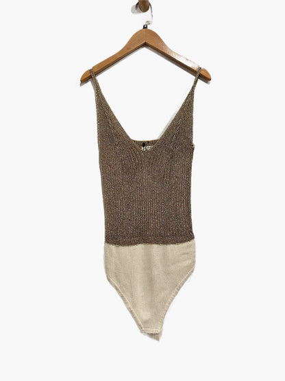 Free People Gold Coast Bodysuit in Gold - Medium