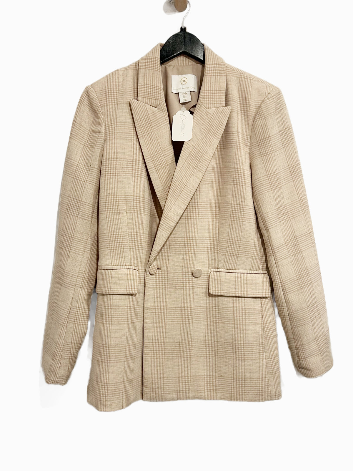 House of Harlow Cream Plaid Blazer - Medium
