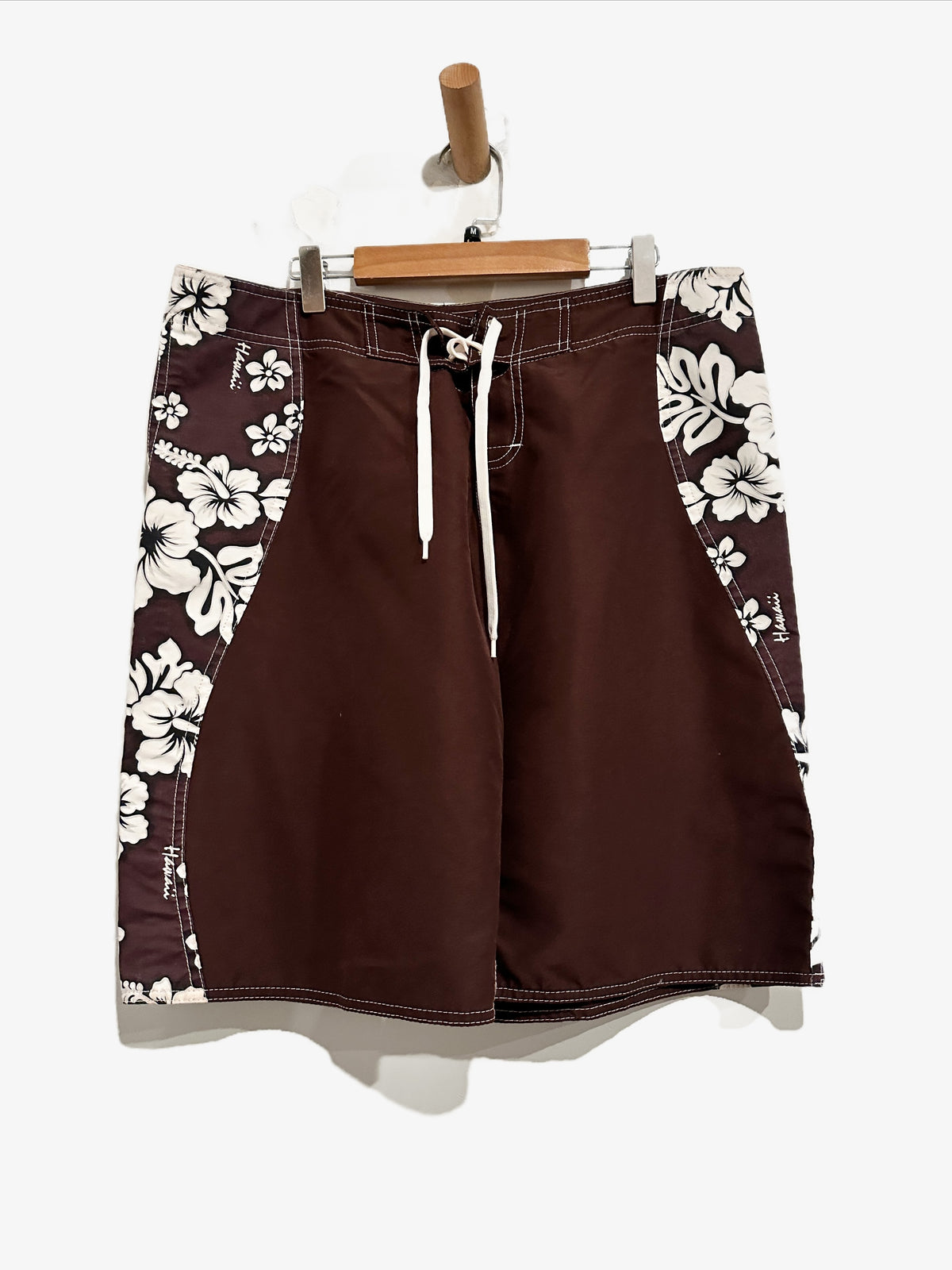 Vintage MV Fashion Chocolate Brown Hawaiian Shorts - 9