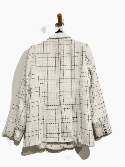 House of Harlow White and Black Plaid Blazer - Small
