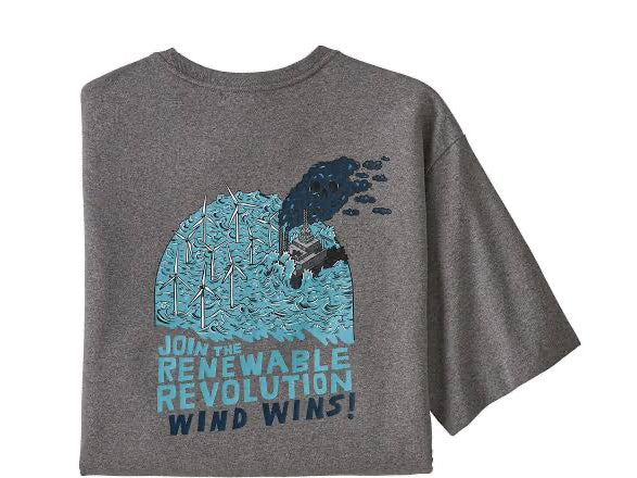 Patagonia Wind Winds ResponsibiIli-Tee in Gravel Heather - Medium