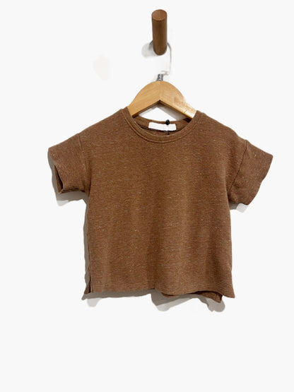 Kendi Brown Waffle Knit Short Set - 4T