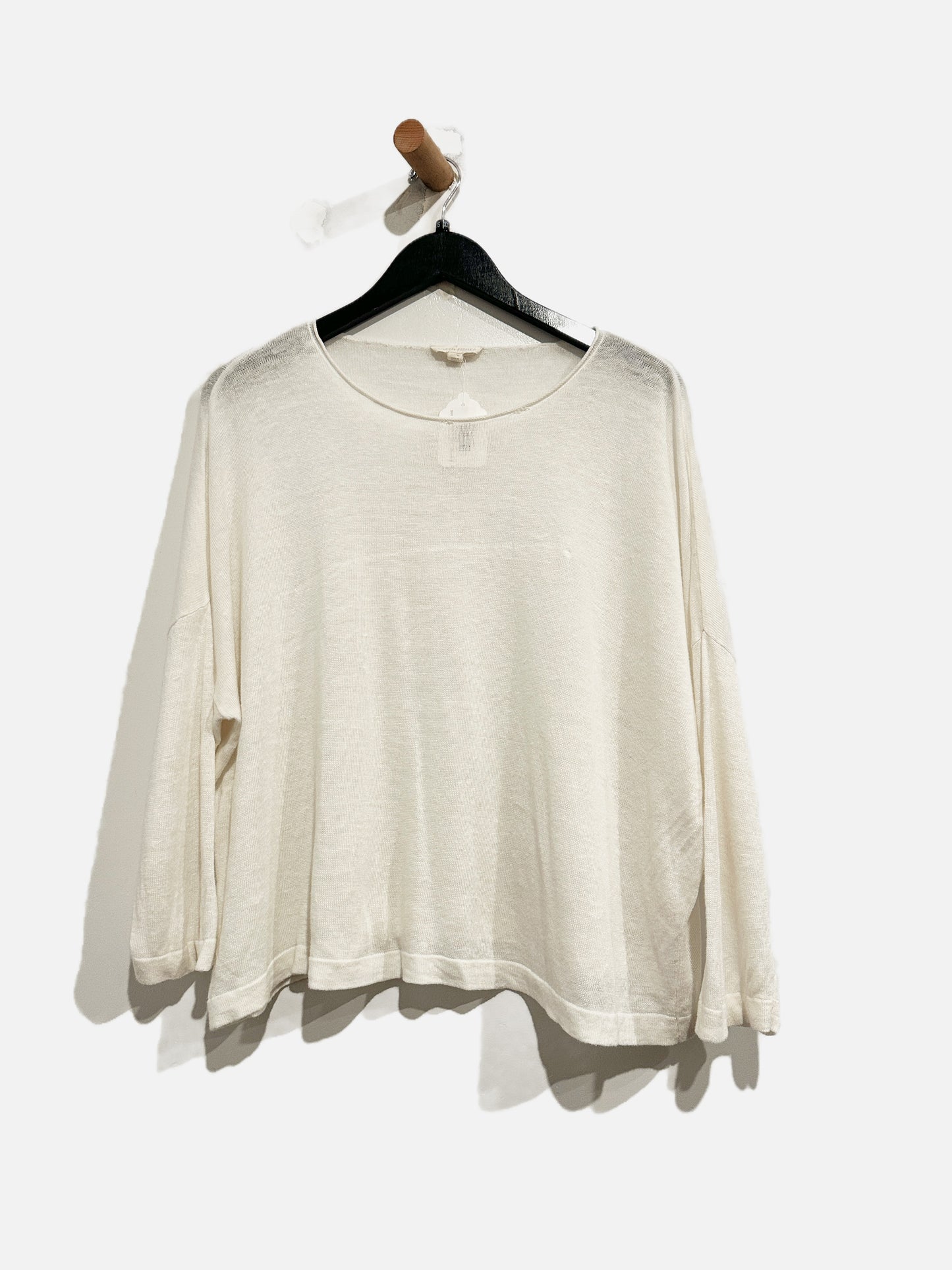 Eileen Fisher White Linen LS Top - XXS