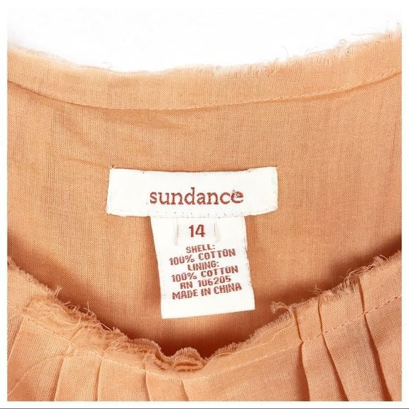 Sundance Orange Gauzy Sundress Size 14