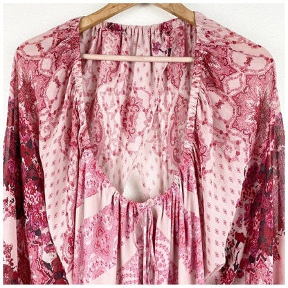 Free People NWT 7 Wonders Paisley Print Mini Dress Size Medium