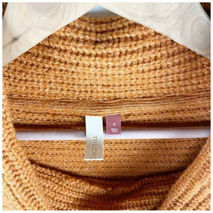 Anthropologie Pilcro Orange Knit Cowl Neck Sweater Size Small