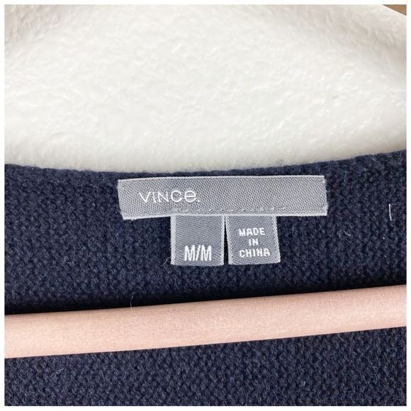 Vince Navy Wool/ Cashmere Blend Sweater Size Medium