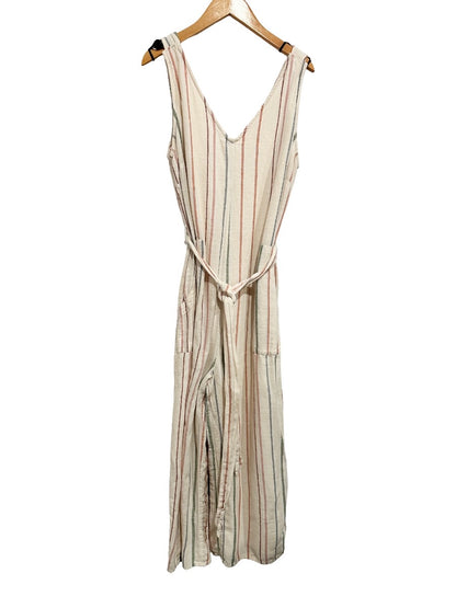 American Eagle Multicolor Striped V-Neck Jumpsuit - Medium