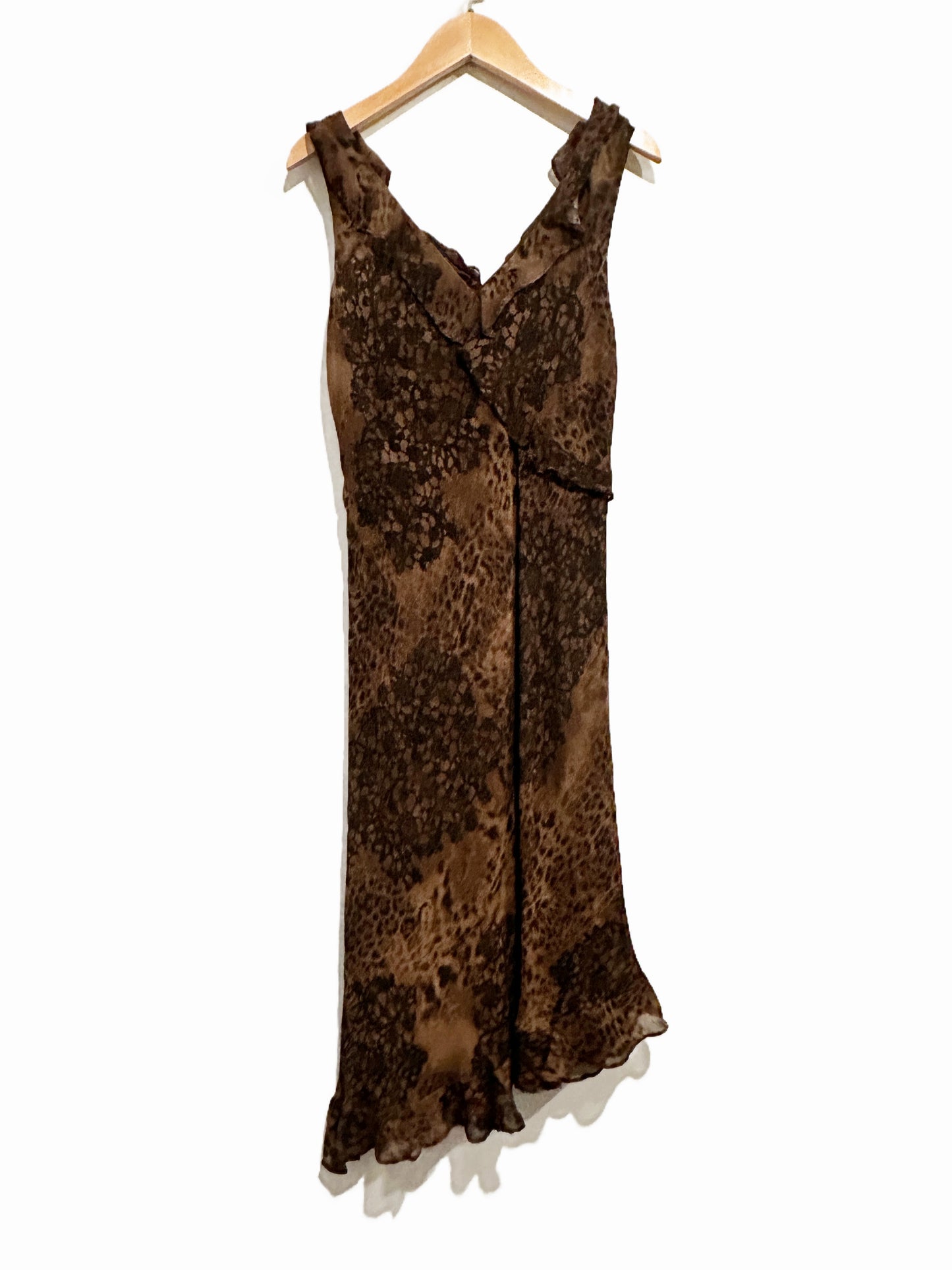 Donna Rico Y2K Brown Leopard Print Midi Dress - 4P