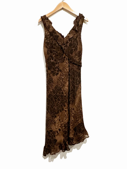 Donna Rico Y2K Brown Leopard Print Midi Dress - 4P