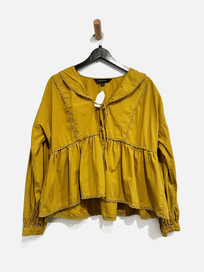 Calligraphie Mustard Yellow Blouse - Large