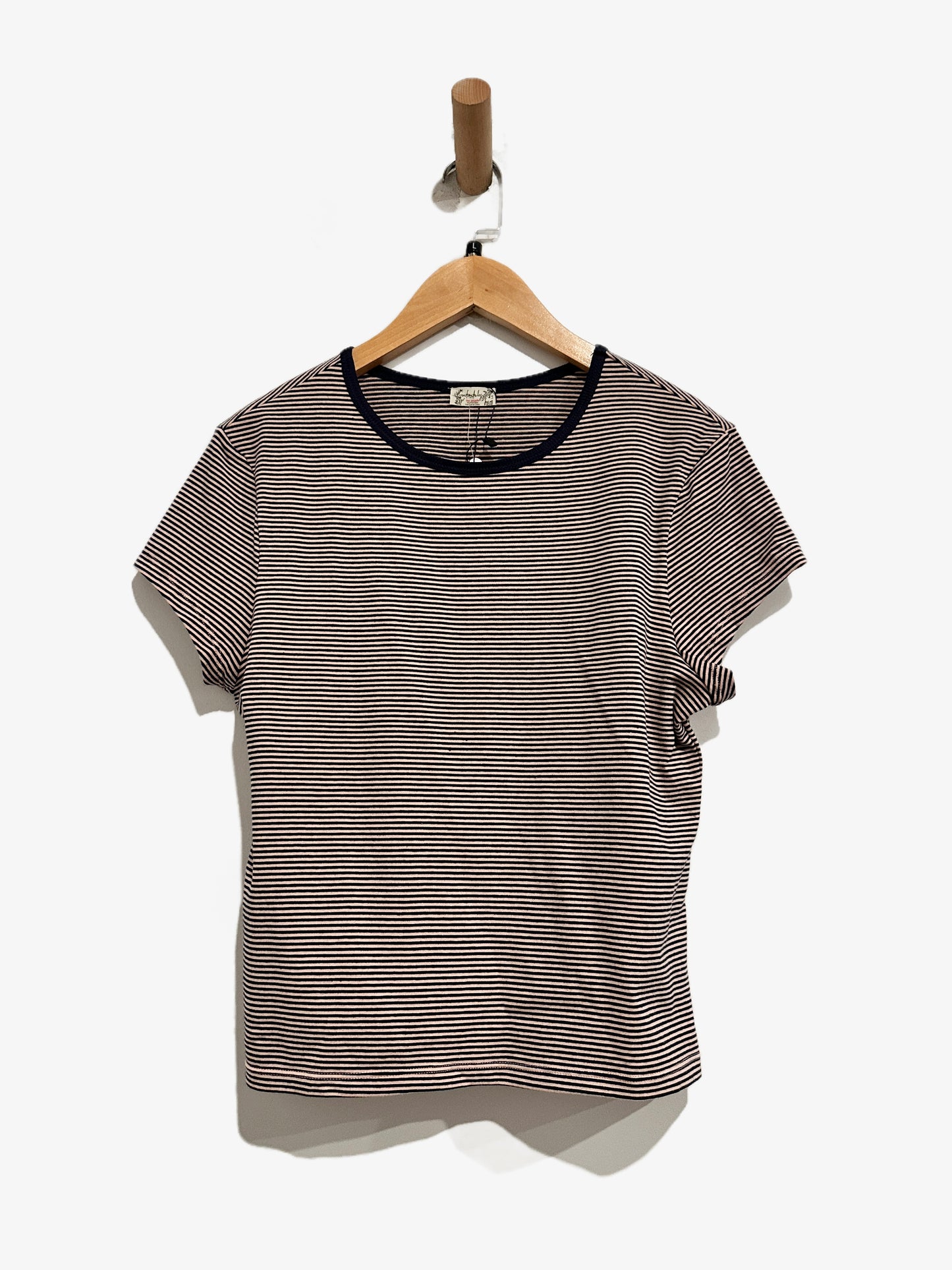 NWT Free People Morning Pages Baby Tee in Peach Combo - Large