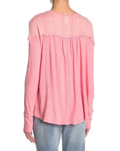 Free People Down Under Henley in Sugar Coral - XXS