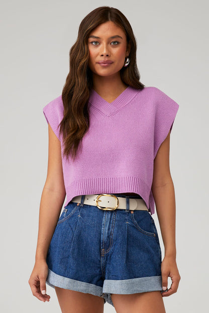 Free People Easy Street Vest in Beauty Berry - XS