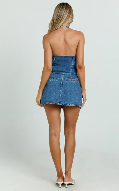 Showpo. NWT Denim Mini Skort - 4