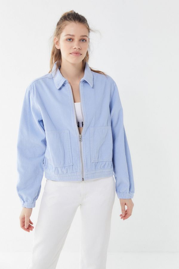 Urban Outfitters Blue Corduroy Zip-Front Jacket - Small