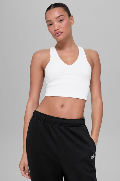 alo Airbrush Real Bra Tank in White - Medium