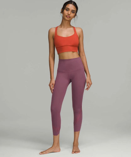 Lululemon Wunder Under Scalloped Hem High-Rise Crop 23" in Vintage Plum- 4