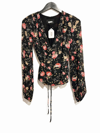 Reformation Stevie Wrap Top in Carondelet Floral