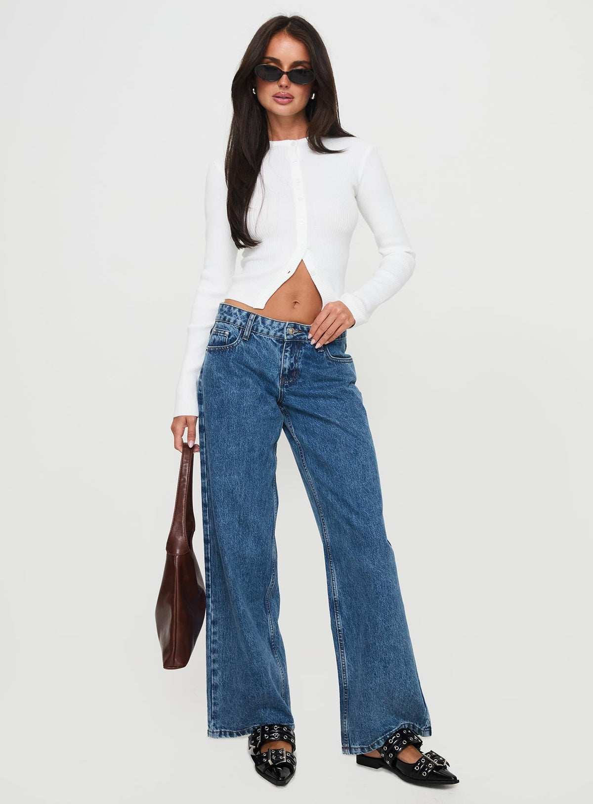 Princess Polly Suzu Long Sleeve Knit Top in White - 6