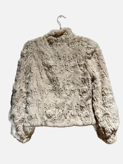 Chaser Faux Fur Sequin Puff Sleeve Jacket - XS