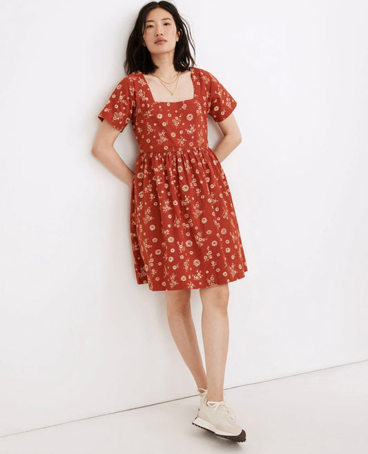 Madewell Allie Red Floral Mini Dress - Medium