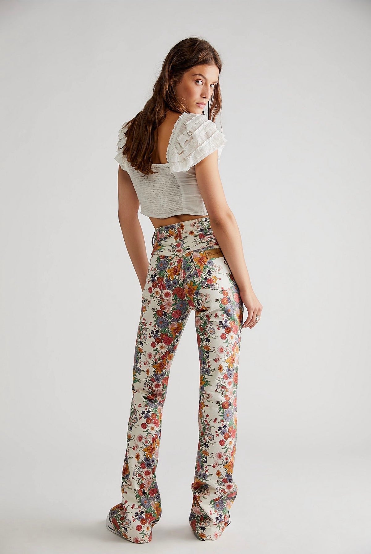 Wrangler Westward High Rise Boot Cut Jeans in Flora - 26