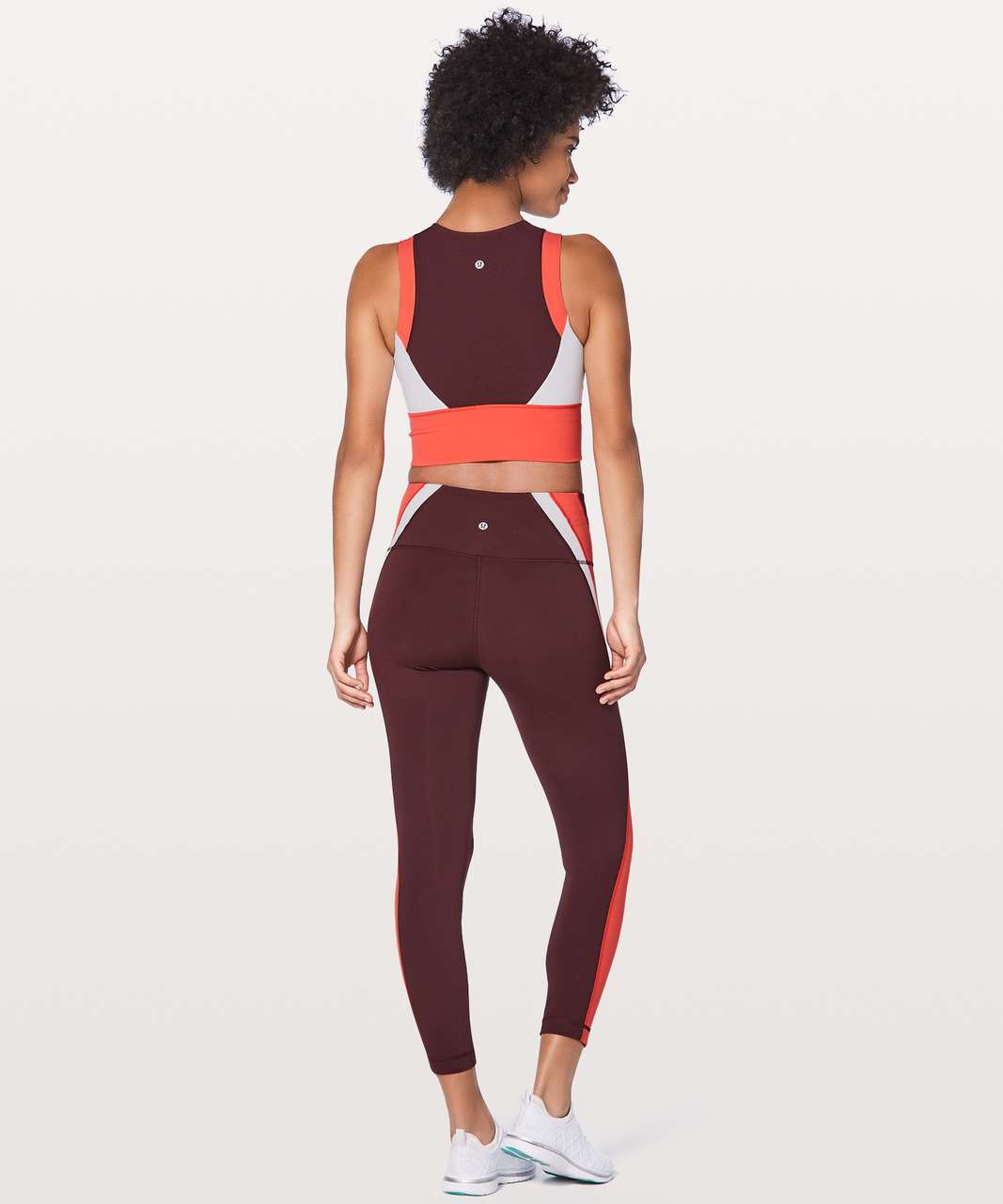 Lululemon Kick Serve Sweat Tight 25" in Bordeaux Drama / Vivid Flame / White - 6