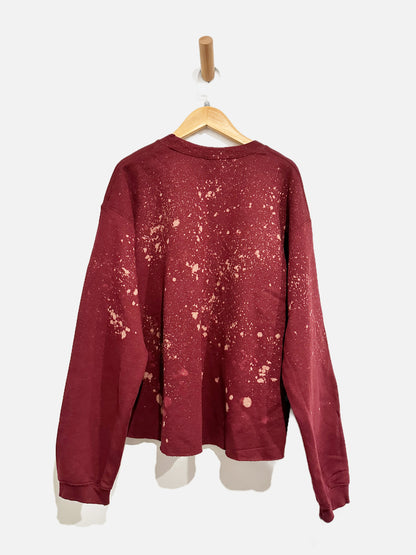 Mamie Ruth Maroon Paint Splatter Sweatshirt - Small