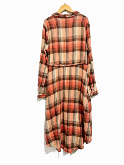 Free People Red Plaid Shirt Dress - Large