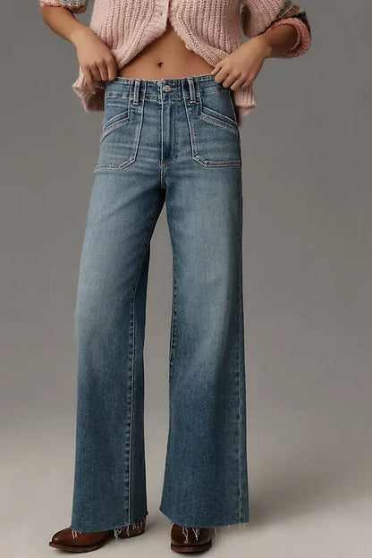 Paige Anessa High-Rise Wide Leg Jeans - 26