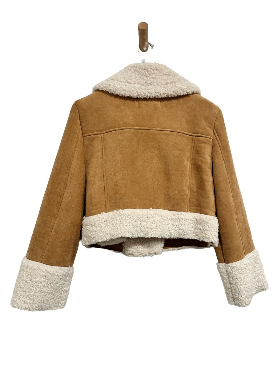 7 For All Mankind NWT Vegan Suede and Shearling Jacket - Small