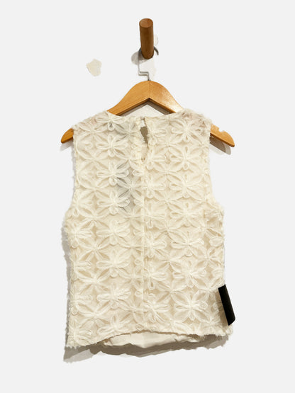 Lulus Charissa Ivory Textured Sleeveless Crew Neck Top - XS
