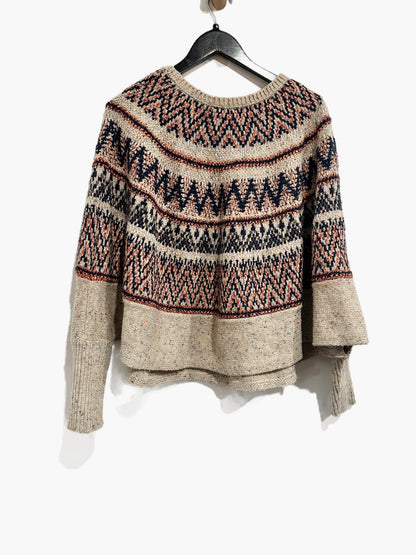 Anthropologie Sleeping On Snow Midland Fair Isle Poncho - M/L
