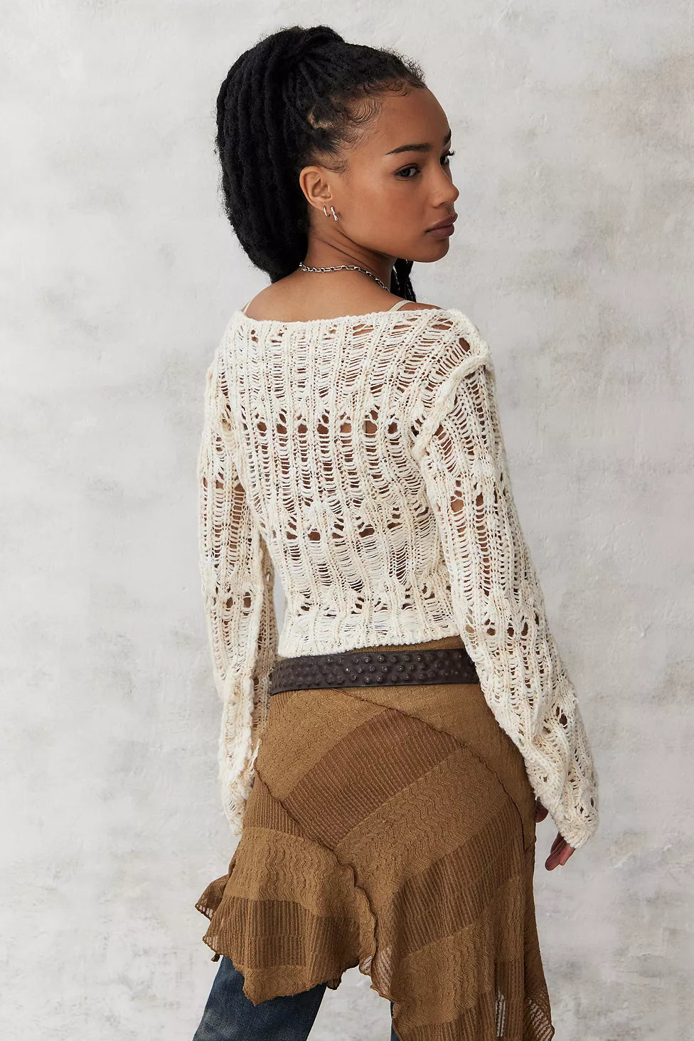 Storia NWT Cream Open Stitch Sweater - Small