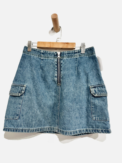 Express Blues Y2K Denim Cargo Mini Skort -1/2