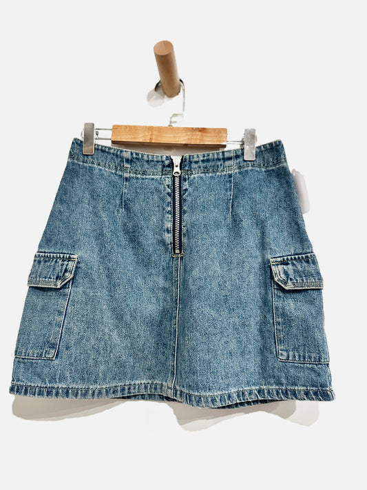Express Blues Y2K Denim Cargo Mini Skort -1/2